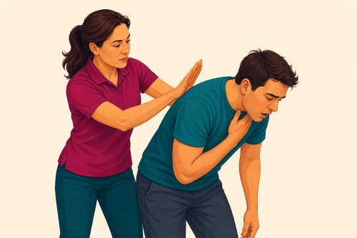 مساعدة شخص بالغ يختنق بضربات الظهر